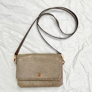 Lodis 7” crossbody in shimmering gold
